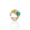 Anillo big blue dorado