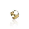 Anillo big white dorado