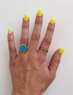 Anillo bolitas dorado