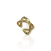 Anillo cruzado dorado