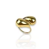 Anillo doble gota dorado