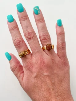 Anillo esfera marrón