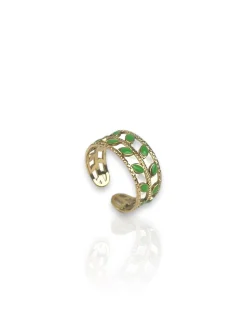 Anillo espiga doble verde