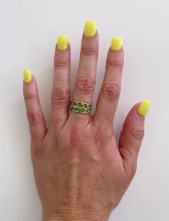 Anillo espiga doble verde
