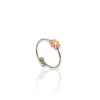 Anillo flor rosa dorado