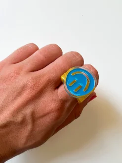 Anillo happy grande azul