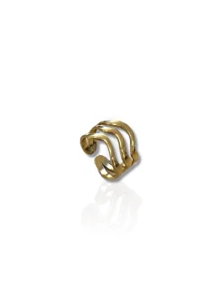 Anillo ondulado dorado
