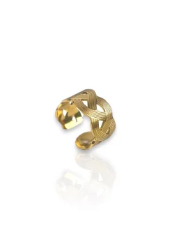 Anillo trenzado dorado