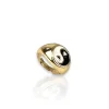 Anillo ying yang corazón dorado