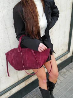 Bolso ante shopper burdeos