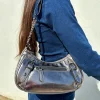 Bolso baguette hebillas plateado