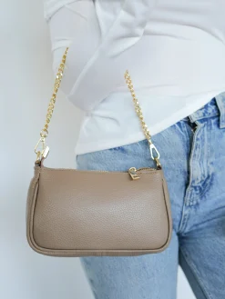 Bolso cadenas shoulder taupe