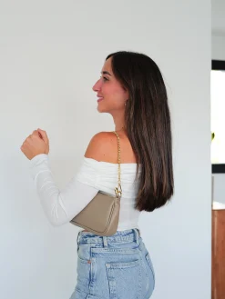 Bolso cadenas shoulder taupe