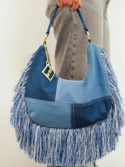 Bolso flecos denim