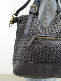 Bolso grande trenzado negro