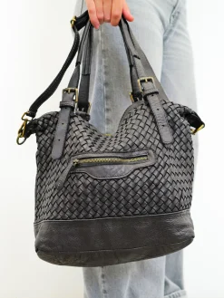 Bolso grande trenzado negro