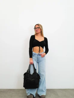 Bolso grande trenzado negro