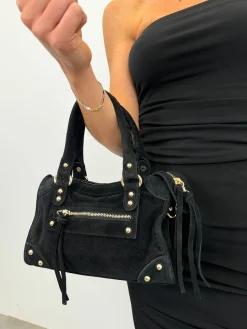 Bolso hebillas piel ante negro