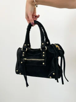 Bolso hebillas piel ante negro