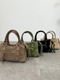 Bolso hebillas piel ante negro