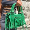 Bolso hebillas piel mate verde