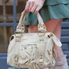 Bolso hebillas piel mate crema