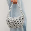 Bolso mano efecto nudo plata