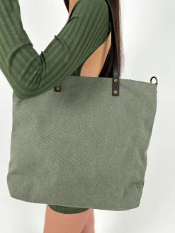 Bolso maxi nylon caqui