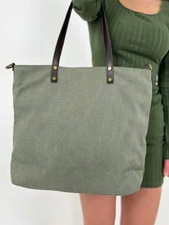 Bolso maxi nylon caqui
