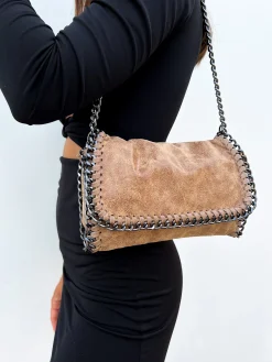 Bolso midi cadenas beige
