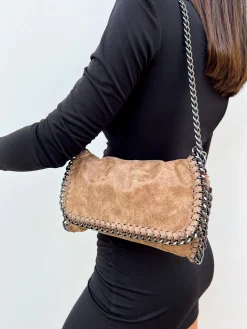 Bolso midi cadenas beige