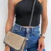 Bolso midi piel beige