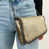 Bolso midi piel dorado