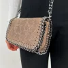 Bolso midi piel marrón