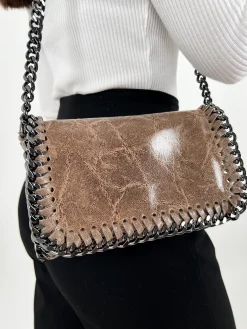 Bolso midi piel marrón