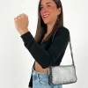 Bolso midi piel plateado