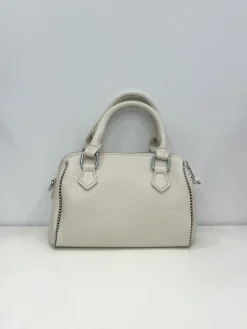 Bolso mini cremalleras beige
