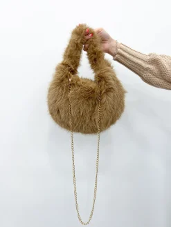 Bolso pelo taupe