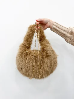 Bolso pelo taupe