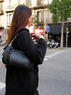 Bolso piel bolsillos negro