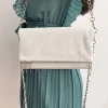 Bolso piel cadenas blanco