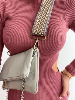Bolso piel cadenas hielo