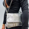 Bolso piel cadenas plata