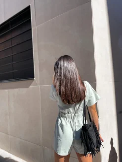 Bolso piel flecos negro