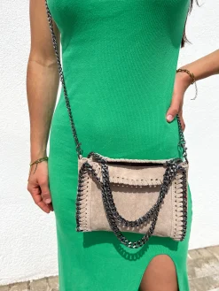 Bolso pocket bag ante beige