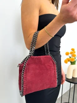 Bolso pocket bag ante burdeos