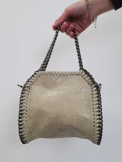 Bolso pocket bag brillo crema