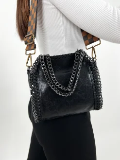 Bolso pocket bag brillo negro