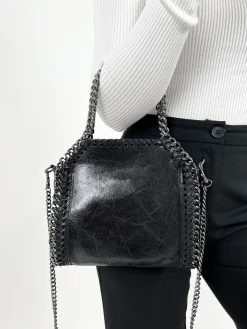 Bolso pocket bag brillo negro