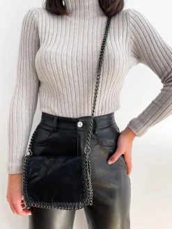 Bolso pocket cadenas negro